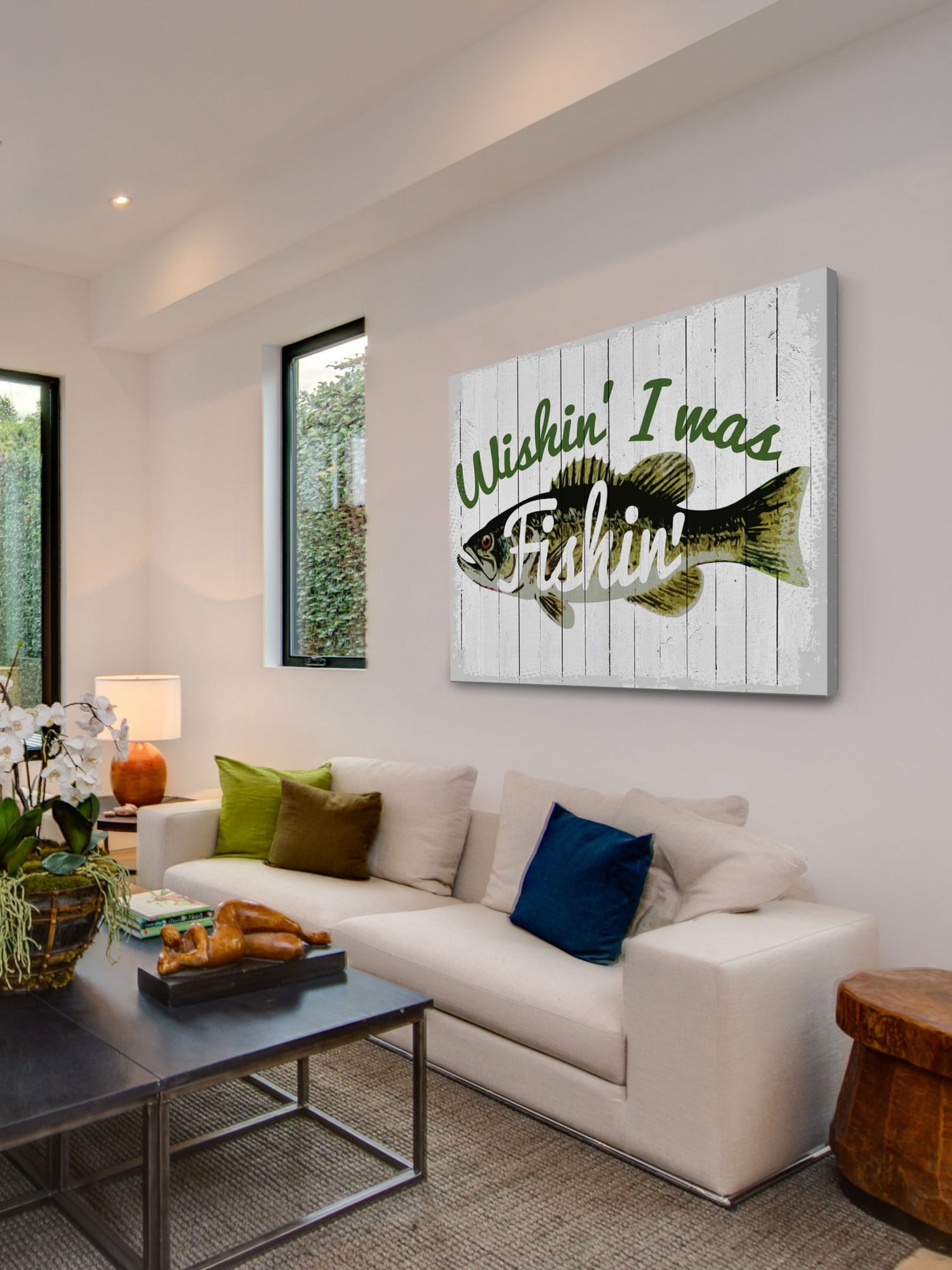 Marmont Hill Wishin I Was Fishin by Saturday Evening Post Painting Print on Canvas