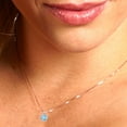 thumbnail image 4 of 0.5 ct round cut blue Crystal 14k pink rose hypoallergenic Solid gold Designer Everyday Affordable Dainty Necklace Pendant + 18" hypoallergenic Solid gold chain, 4 of 6