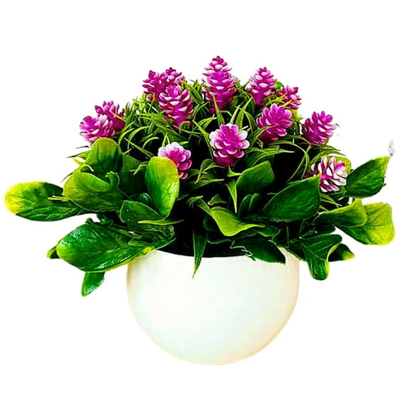 Artificial Succulents Mini Realistic Fake Plants with Plastic Pots for Home and Office Decoration 1 Set Artificial Bonsai Non-fading Practical Plastic Simulation Pine Cone Plants