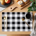 thumbnail image 2 of Placemat Set of 4 Buffalo Check Placemats for Dining Table Black White Plaid Rustic Washable Table Mats for Kitchen and Party Decor Indoor & Outdoor Use, 2 of 8