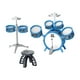 thumbnail image 1 of Batería para niños, juguete musical, instrumento de percusión, juguetes con 2 platillos, música azul, 1 of 9