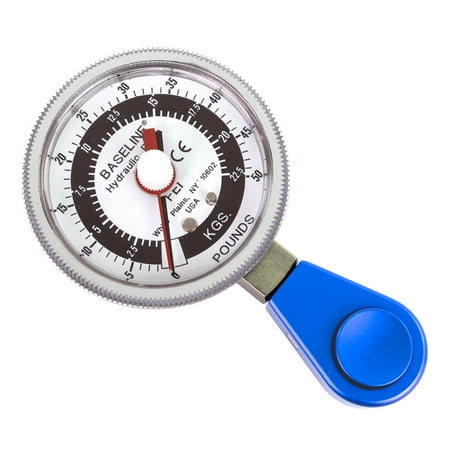 Baseline Hydraulic Pinch Gauge 50lb Capacity Hand Therapy Equipment Finger Strength Tester Physical Therapy Rehabilitation Wrist, Hand, Fingers - Black