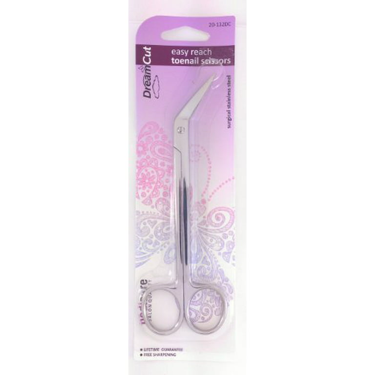 Happy Healthy Smart Finger and Toenail Scissors for Adults & Seniors, Long  Stainless Steel 8 1/4 Inch Nail Clippers with Ergonomic Design, Long Handle  and Angled Blades Revlon toenail scissors (Purple) 