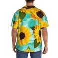 thumbnail image 5 of Gaeub Sunflowers With Green Leaves Men's Lapel Short Sleeve Shirt, Relaxed Fit Shirt, Soft and Breathable for Outdoors Party Travel - 4X-Large, 5 of 7