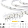 thumbnail image 1 of Kit de riel para cortina de techo blanco JM 3M con 26 ganchos y 26 poleas, 1 of 5