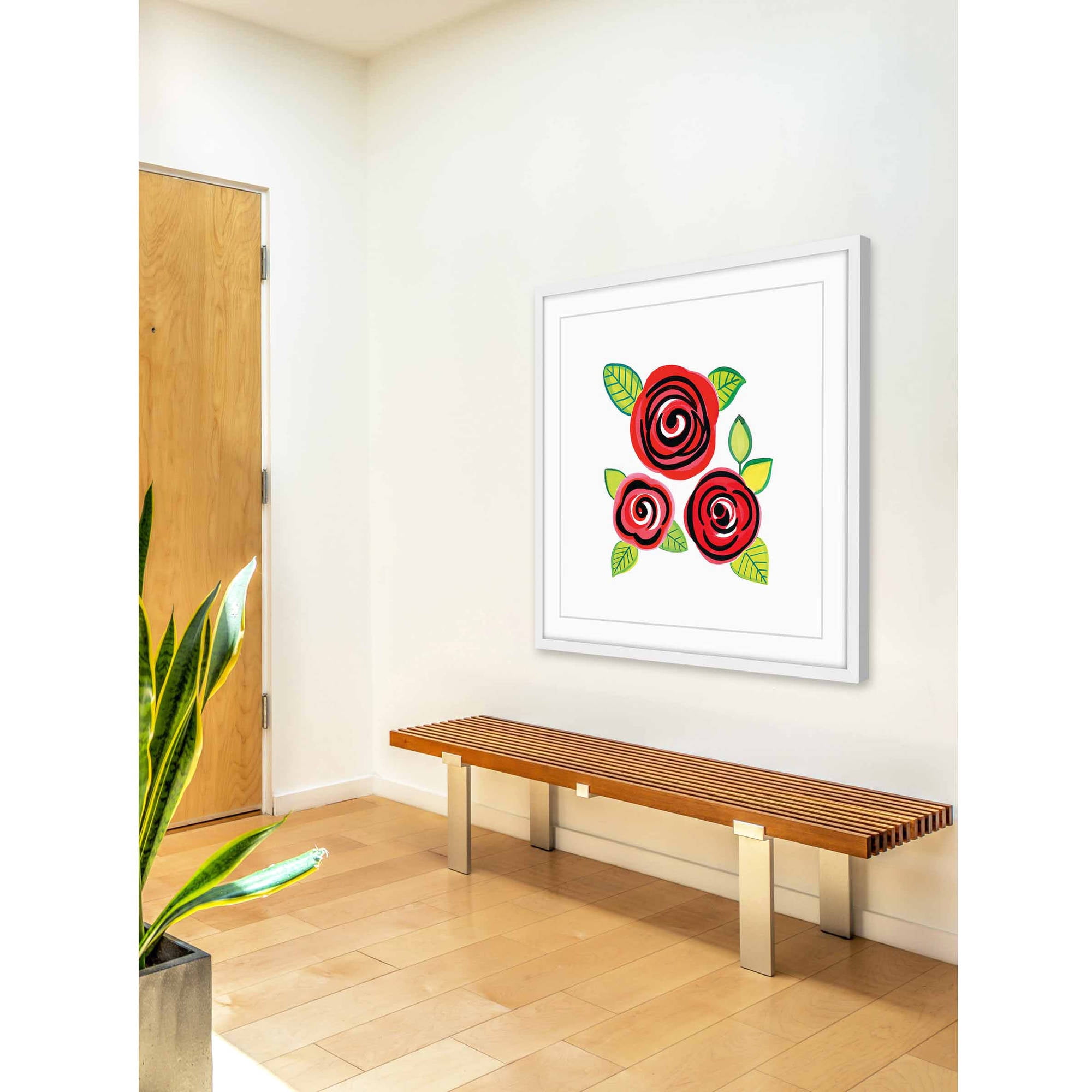 "Triple Red" Framed Painting Print