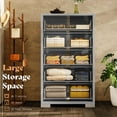 thumbnail image 4 of Merluxy 50.2" H Modern 5 Drawer Dresser, Glossy Surface Chest of Drawers, Large Storage Organizer for Bedroom, Living Room, Adult, Light Grey, 4 of 10
