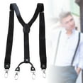 thumbnail image 5 of Suspenders for Men, Elastic Adjustable 4 Back Construction 1 Inch Wide Belt Loops Pants for Work Casual Accessories , Black, 5 of 8