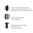 thumbnail image 2 of Shower Door 40" W x 72" H Pivot Frameless Shower Door with Pattern Glass, Open Entry Design in Matte Black, 2 of 4