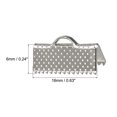 thumbnail image 2 of Uxcell Ribbon Crimp Clamp Ends, 16mm Bookmark Pinch Cord End Clasps for DIY Silver White 100Pack, 2 of 7