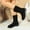 Black, variant on Women Boots Low Heel, Thermal Mid Calf No Slip Round Toe Winter Shoes Black Size 6.5
