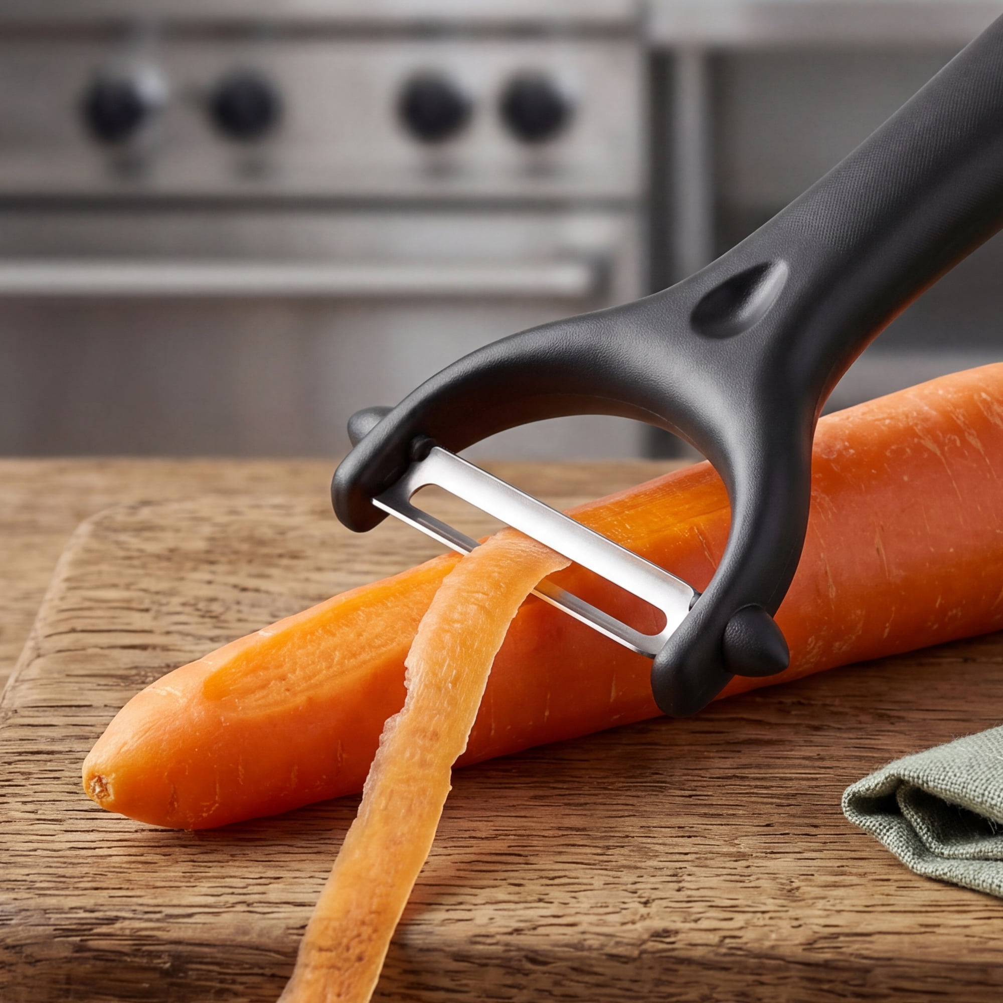 Unique Bargains Durable Plastic Vegetable Peeler with Ergonomic Handle Black-Pounted 2Pcs