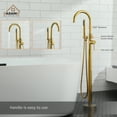thumbnail image 6 of CASAINC Single-Handle Floor Mounted Claw Foot Freestanding Tub Faucet in Titanium Gold, 6 of 8