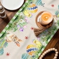 thumbnail image 3 of Easter Table Runner - 60 Inch Long Green Plaid Blue Truck Eggs Bunny Rustic Cotton and Linen Blended Dress Scarves Farmhouse Table Runner for Kitchen Dining, Coffee Table, 13" x 60", 3 of 8