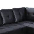 thumbnail image 5 of Hommoo Semi PU Synthetic Leather L-Shaped Couch Living Room Furniture Set, Modern 4-Seat Couch Sofa Set, Sectional Sofa Chaise Lounge for Home, Apartment, Dorm, Black(No Ottoman), 5 of 7