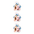 thumbnail image 3 of Ruiboury Resin Snow House LED Village Set Desktop Decoration House Santa 3Set, 3 of 6