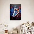 thumbnail image 4 of HFDF Trendy Cool Banksy Graffiti Pop Sneaker Shoe Canvas Wall Art Gym Sports Decor Poster For Livg Room Bedroom Home Office Artwork Gift Ready To Hang(es) 12x16inch Framed, 4 of 6
