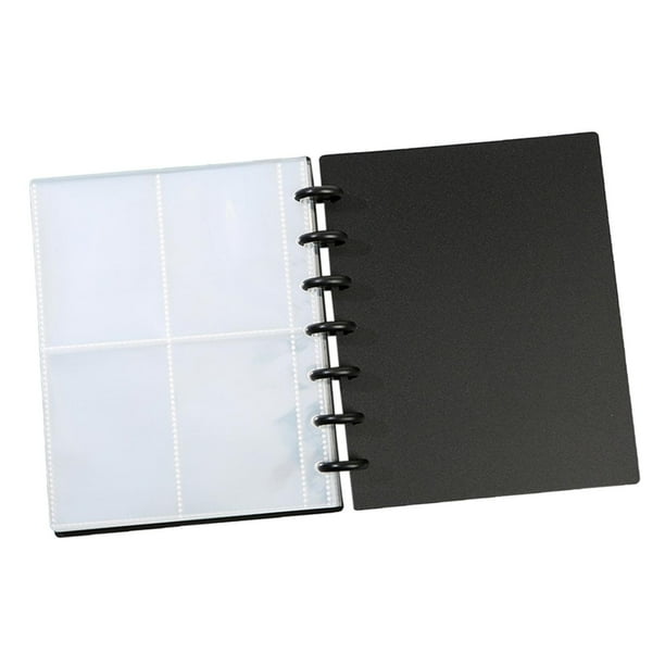 160 Bolsillos 2x álbum 7 Carpeta de Anillas Mangas para Sesión Fotográfica Cuaderno Recargable Portátil para Tarjetas Soporte de Almacenamien Negro perfecl Mini álbum de fotos