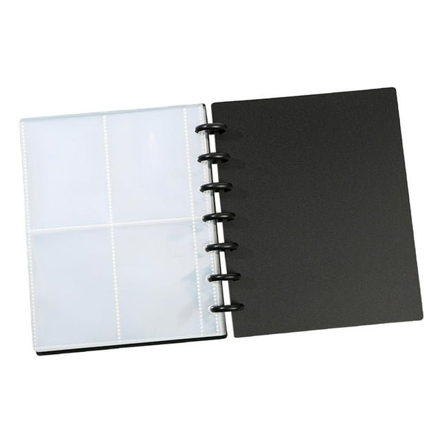 Álbum de fotos de 160 bolsillos 2x3 Gloria Mini álbum de fotos carpeta de 7 anillas portátil Negro