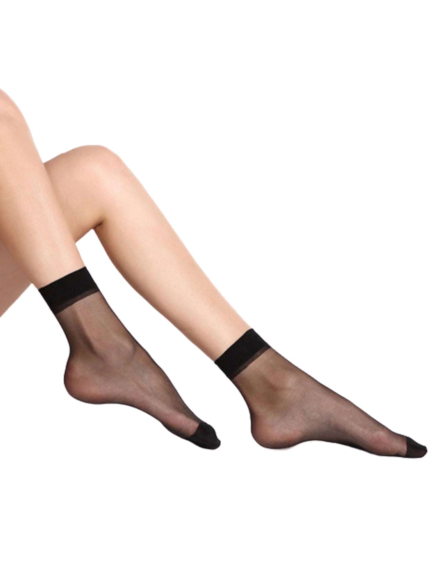 Womens Ankle High Sheer Socks Silky Glitter Transparent Short Stockings Ruffle Lace Socks Anti-Slip Reinforced Toe Casual Crystal Hosiery Dress Sock A 