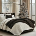 thumbnail image 4 of Luxury Soft Faux Chinchilla Fur Throw Blanket for Couch, Warm Thick Heavy Winter Throw Blanket 1220GSM for Bed, Fluffy Cozy Mink Blanket with Reversible Velvet, 50"x60", 4 of 9