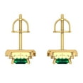thumbnail image 4 of 1.73 ct Screw-Back Stud Earrings for Women | 5mm Princess Cut Simulated Emerald | 18K Yellow Gold, 4 of 5