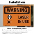 thumbnail image 3 of (2 Pack) Laser In Use With Symbol OSHA Warning Sign 14 Inch X 10 Inch Vinyl Label Decal Sticker Weather Resistant, UV Protected for Workplace, Business, and Construction Site, Made in, 3 of 7