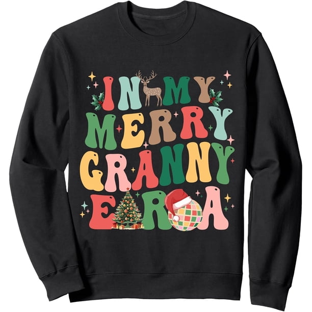 In My Merry Granny Era Christmas Retro Groovy Sudadera