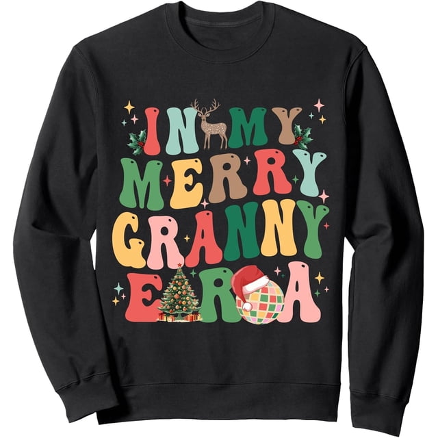 In My Merry Granny Era Christmas Retro Groovy Sudadera
