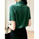 thumbnail image 5 of Blusa De Satén Blanco Con Cuello Clásico Y Bordado Dorado, 5 of 14
