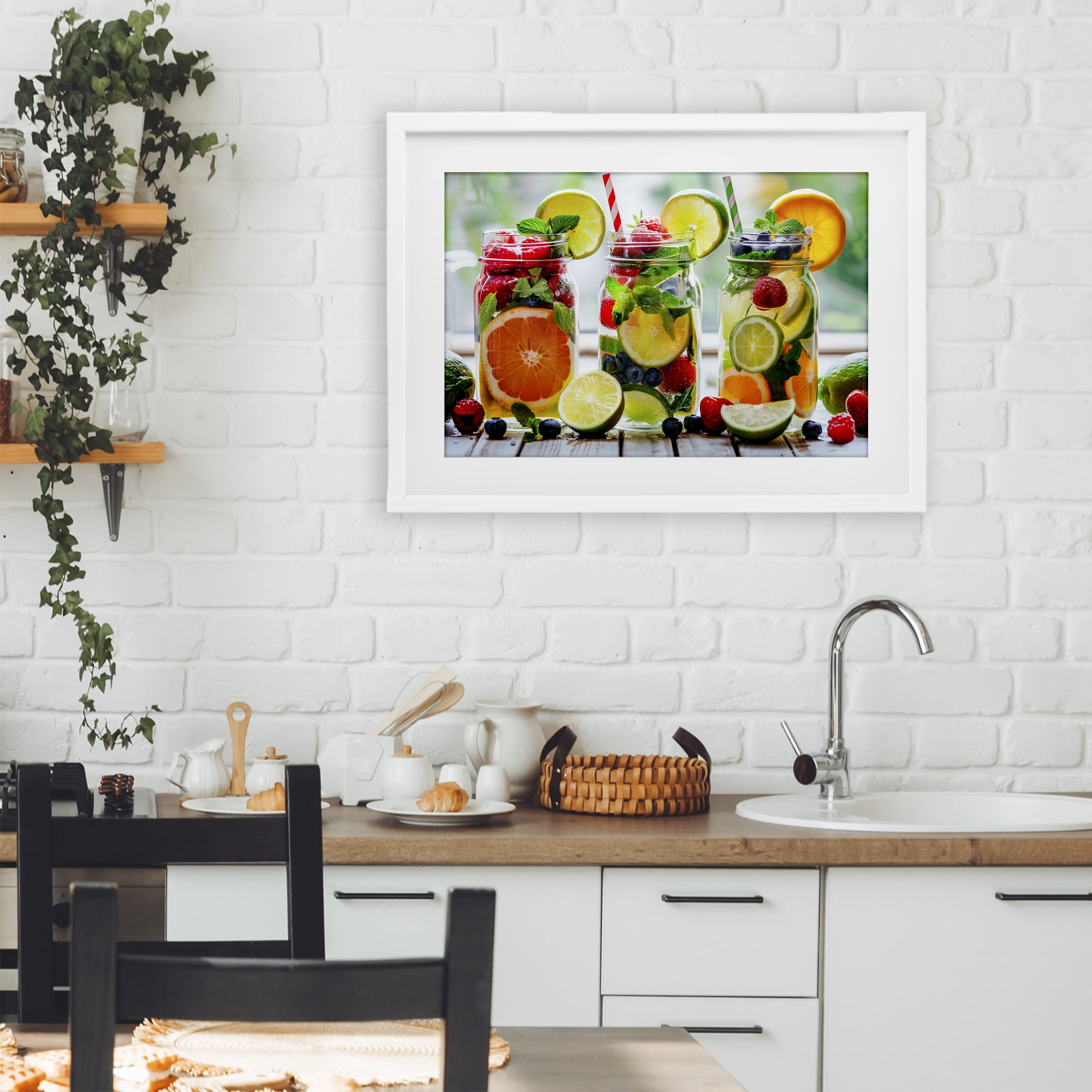 Stupell Industries Vibrant Citrus & Berry Infusion White Framed Print Under Glass, design by Lazar Studio
