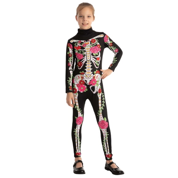 Costume de Squelette Floral pour Fille