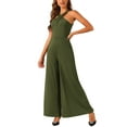 thumbnail image 2 of INSPIRE CHIC Cross Neck Jumpsuits for Women's Wide Leg Sleeveless Full Length Romper XL Army Green, 2 of 4