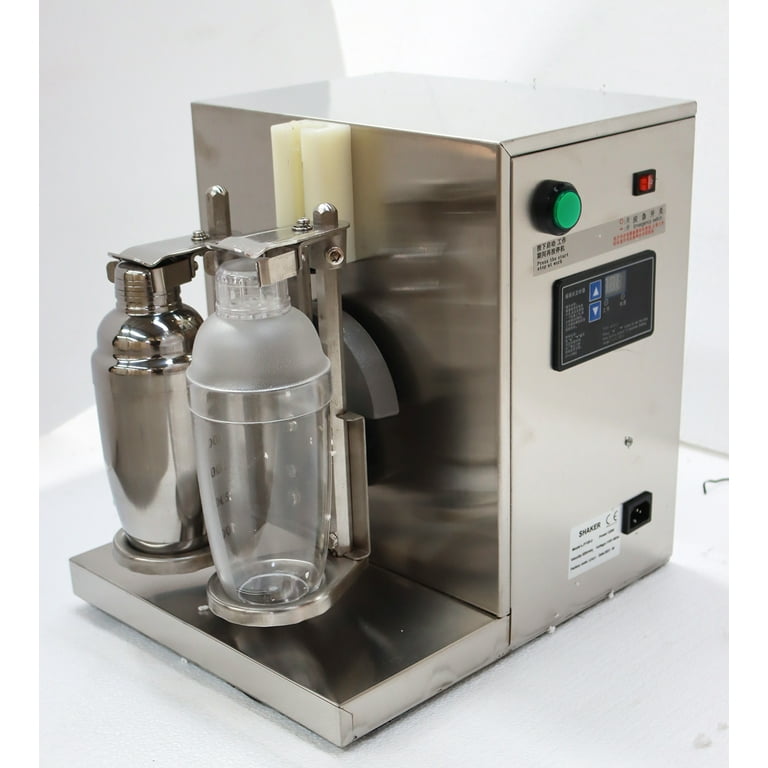 Techtongda 110V Bubble Boba Milk Tea Shaker Machine, Electric Milk Tea Shaking Machine, Dual Station, with 2pcs 750ml Stainless Steel Cups and 2pcs