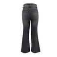thumbnail image 4 of Delayuji Fleece Lined Jeans Women Women's Trendy Stretchy Flare Jeans Mid Denim Pants L Black, 4 of 6