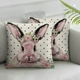 thumbnail image 2 of COMIO  Easter Pink Bunny Polka Dot Throw Pillow Cover, Rabbit Cushion Case Decoration for Sofa Couch&nbsp;2pc, 2 of 6