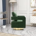 thumbnail image 2 of Swivel Accent Open Back Chair, Modern Comfy Sofa Chair With Gold Stainless Steel Base, For Nursery Bedroom Living Room Hotel Office, Club Chair Leisure Arm Chair For Lounge, Green, 2 of 7
