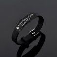 thumbnail image 1 of Adjustable Men‘S Leather Bracelets Engraved With Inspiring Bible Verse Quote Christian Religious Jewellery, 1 of 6