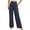 Dark Blue, variant on Women's Elastic Waist Loose Printed Wide-Leg Pants Dark Blue Size S