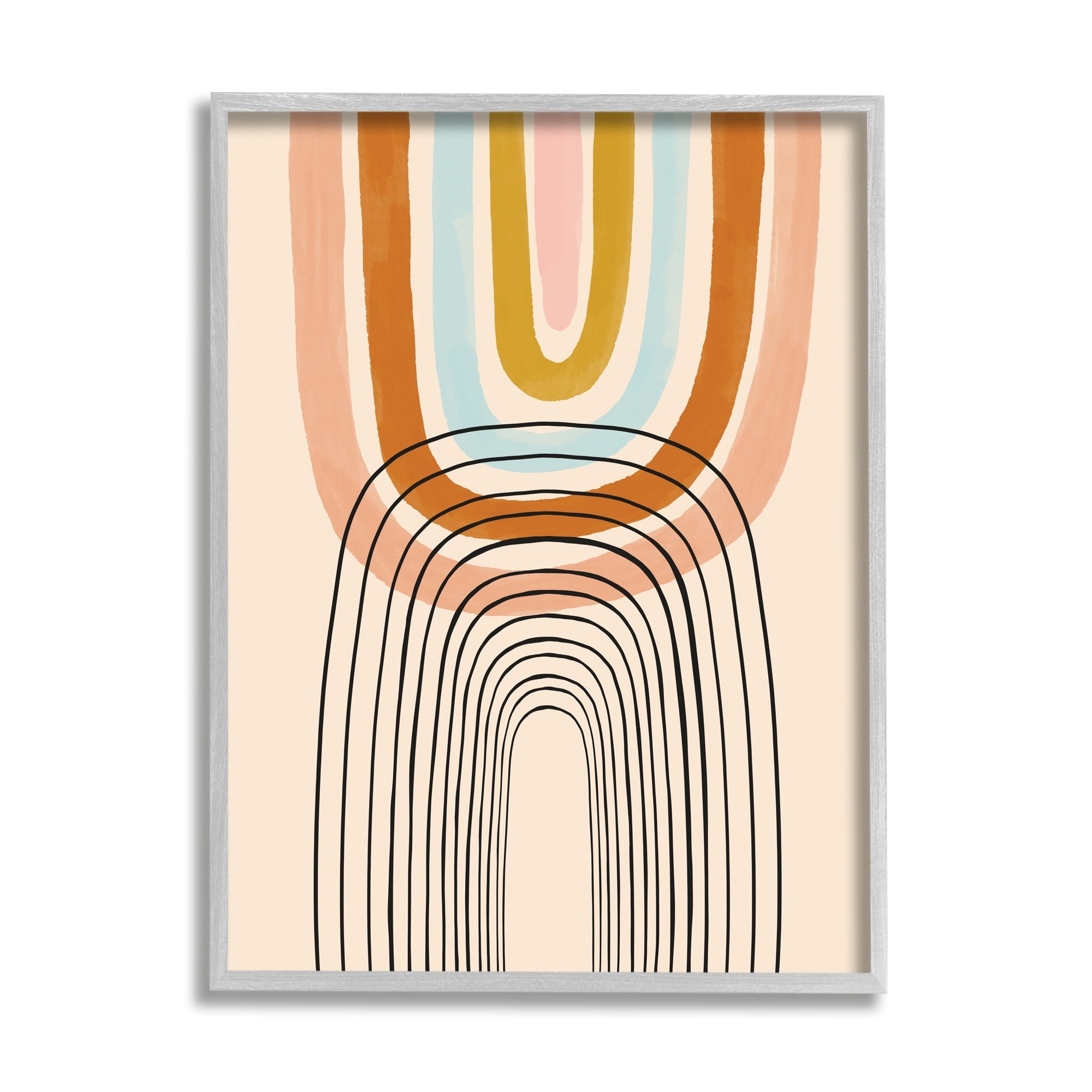Stupell Industries Playful Rainbow Reflection Asymmetrical Linework,16 x 20,Designed by Lisa Barlow