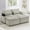 Gray, variant on Euroco Loveseat Sofa 70.9" Free-combined Sectional Convertible Sofa Bed with Storage Space, Two Movable Ottomans, Four USB Ports and Two Cup Holders for Living Room, Grey