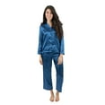 thumbnail image 3 of Leveret Womens Pajamas Christmas Satin Pajamas 2 Piece Pajama Set Red Size X-Small, 3 of 7