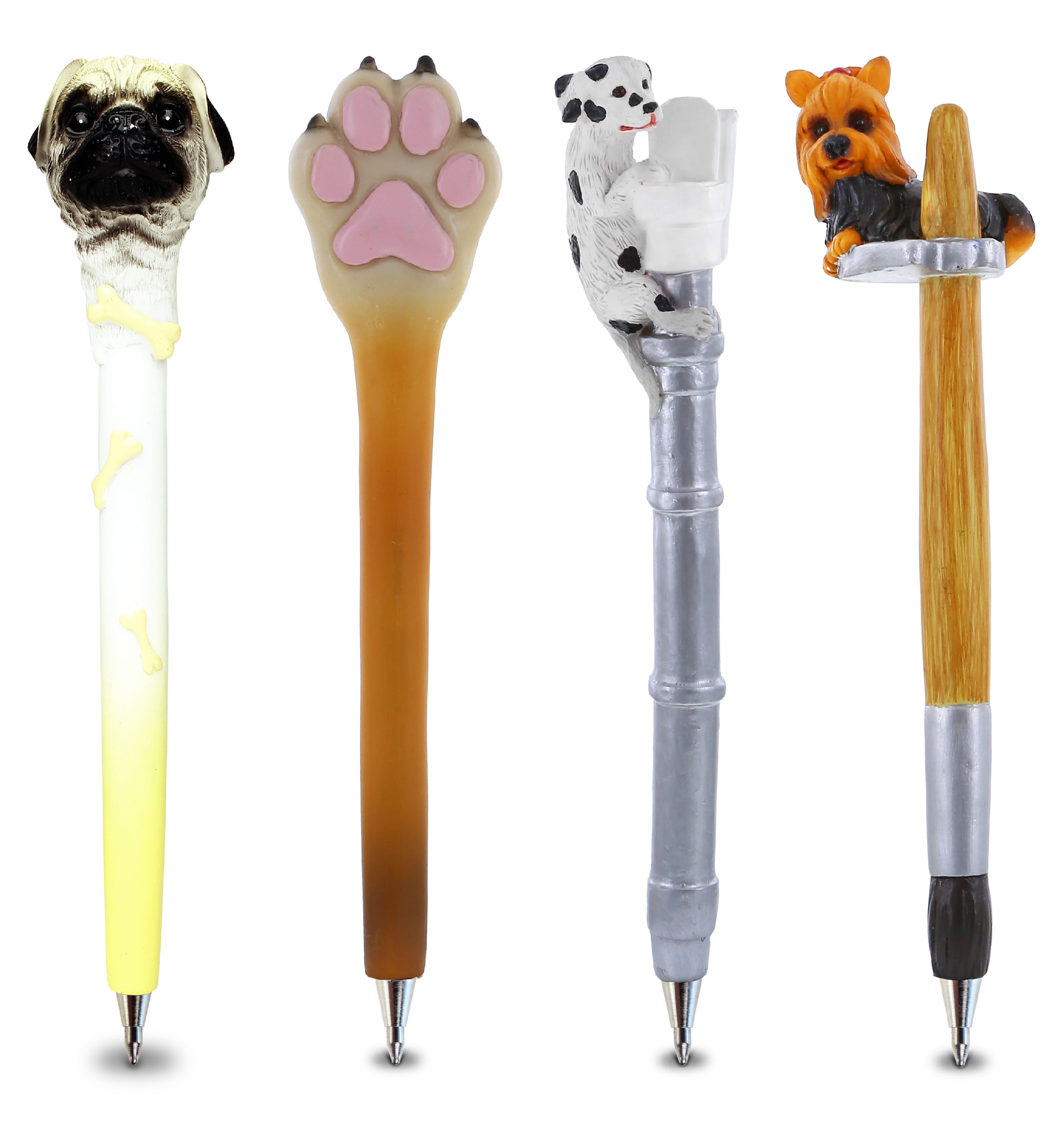 Pens Dogs Novelty Pen Bundle 4 Pc Set Unique Kids and Adults