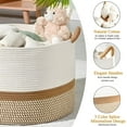 thumbnail image 4 of Large Cotton Rope Baskets for Storage, Domaci Woven Basket for Organizing, Blanket Basket Clothes Basket Laundry Hamper with Handles (16" x 14"), 4 of 8