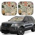 thumbnail image 1 of Fotbe Coffee Makers Macaroons Chocolate Juego de 2 Piezas de Parasoles para Parabrisas | Bloqueador Solar para Auto | Accesorios Plegables para Protección Solar Interior-Small, 1 of 6