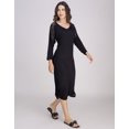thumbnail image 3 of Moomaya Women's Long Nightdress - Elegant V-Neck Maxi Nightgown With Lace Detailing & Side Slit, 3 of 8