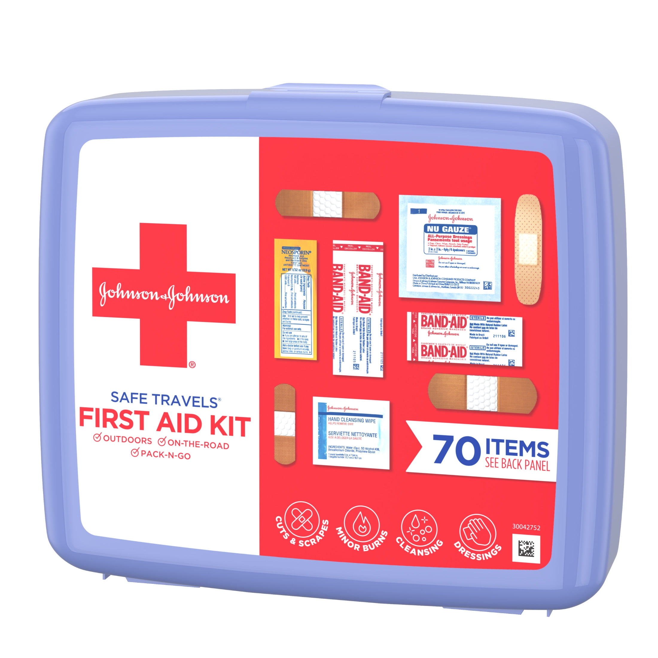 Johnson & Johnson Safe Travels Portable Emergency First Aid Kit