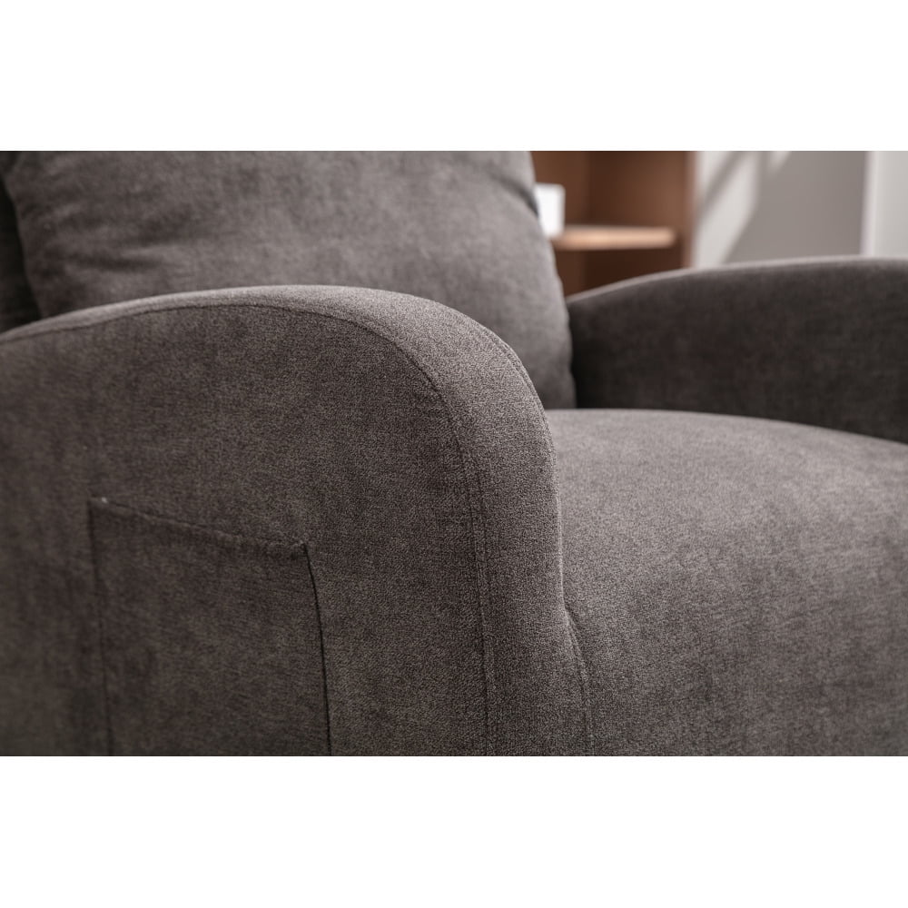 Upholstered Swivel Glider, Cosymart Rocking Chair for Nursery in Dark Grey, Modern Style One Left Bag