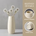 thumbnail image 2 of REGALWOVEN Modern Ceramic Flower Vase Matte Ribbed Cylinder Vase Boho Decorative Vases for Home Decor, Centerpiece for Table Cream Yellow 3.4"L x 3.4"W x 7.9"H, 2 of 6