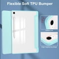 thumbnail image 6 of Allytechgroup Case for Samsung Galaxy Tab S10 FE+ Plus 13.1 Inch 2025, PU Leather Auto Sleep Wake Trifold Stand with Clear Back Cover Shockproof Tablet Case with S Pen Holder,Skylue, 6 of 8